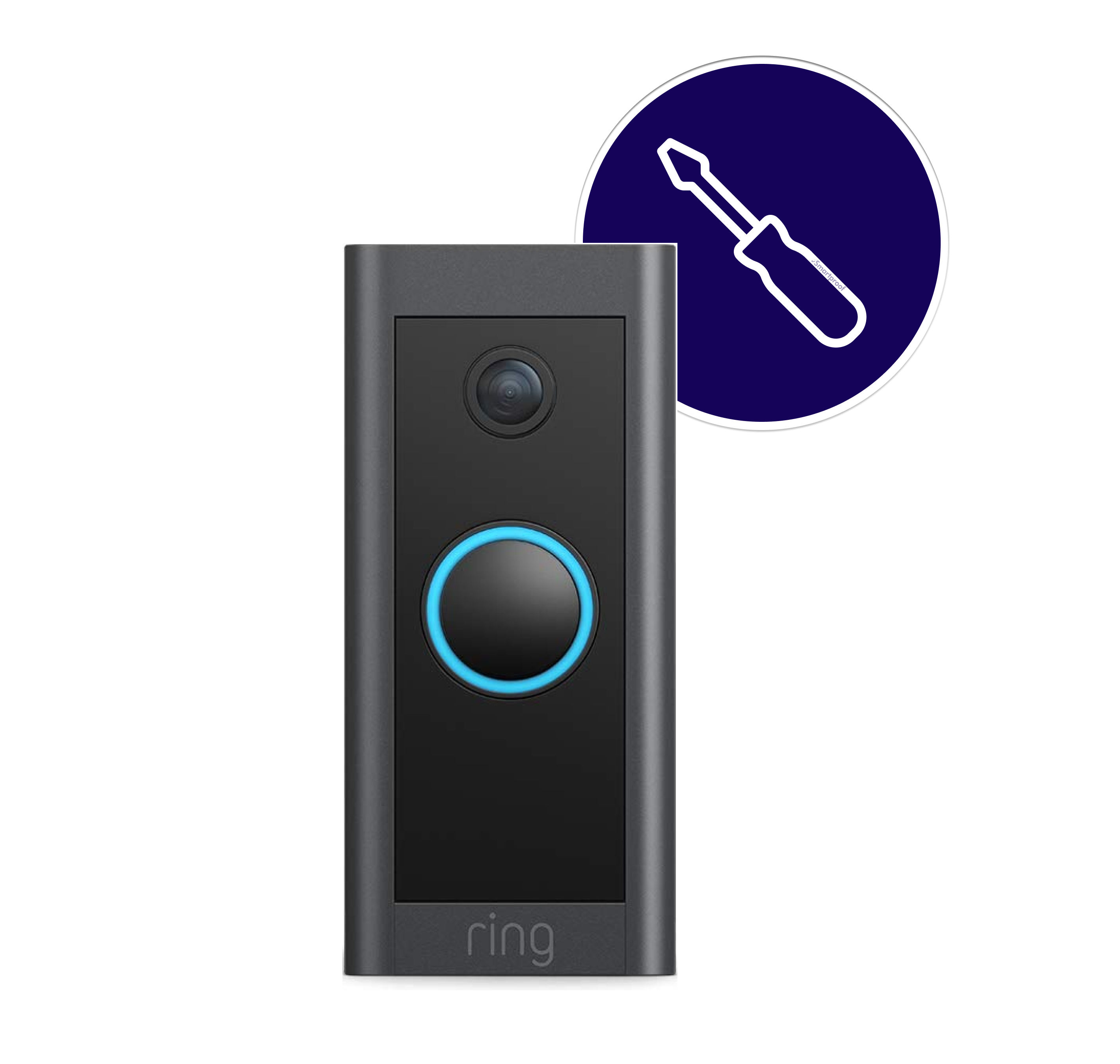 man technisch Stal Ring Video Doorbell installatie - Smartproof