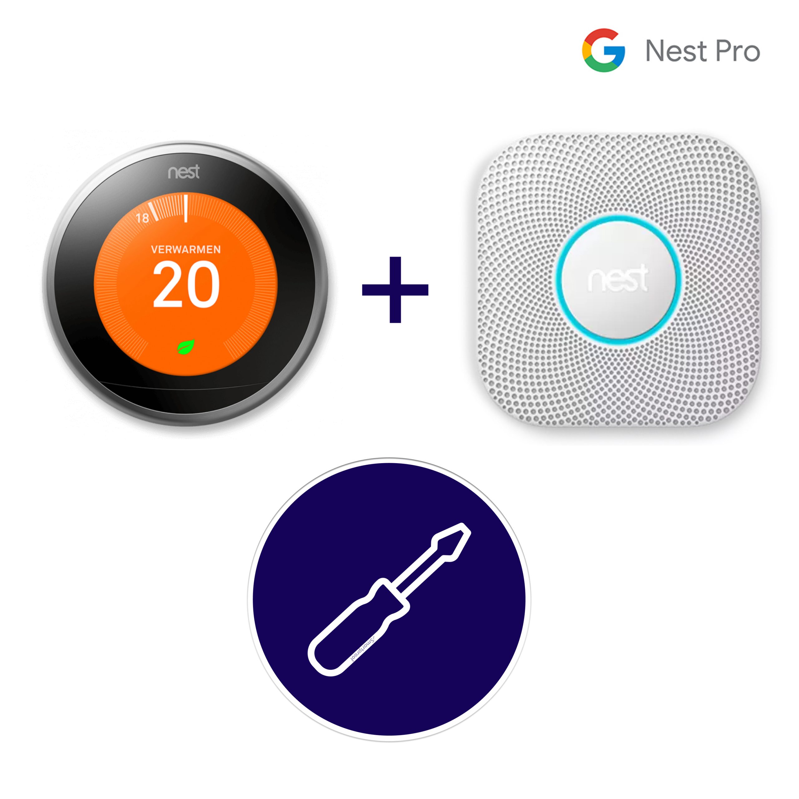 Google Nest Thermostaat + Protect inclusief installatie